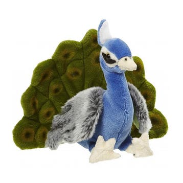 Nature Planet Pauw knuffel - blauw/groen - pluche - 24 cm, Verzenden, Nieuw