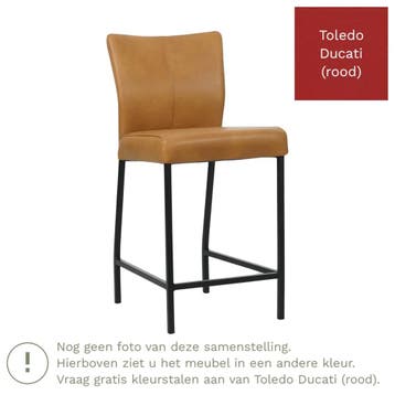 Set van 6 Leren barkruk Revolt laag - Toledo Ducati (rood), Ophalen of Verzenden, Nieuw, Leer