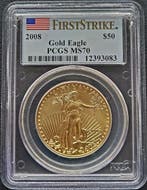 Gouden American Eagle 1 oz 2008 PCGS MS70, Postzegels en Munten, Verzenden, Midden-Amerika, Losse munt, Goud