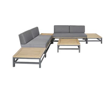 Loungeset Betis acacia teaklook - 6 delig - modulair, Tuin en Terras, Tuinsets en Loungesets, Ophalen of Verzenden, Nieuw