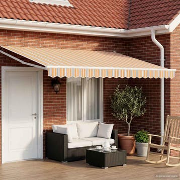 vidaXL Elektrisch Uittrekbaar Zonnescherm Grijs, Oranje, Wit, Tuin en Terras, Zonneschermen, Verzenden, Nieuw