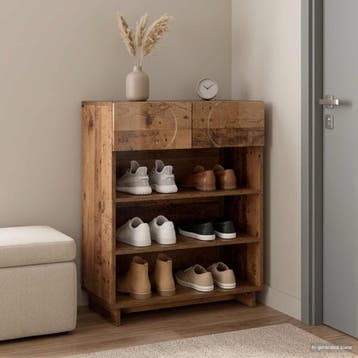 vidaXL Schoenenkast 73 x 38 x 87,5 cm Bewerkt hout Oud hout, Verzenden, Nieuw