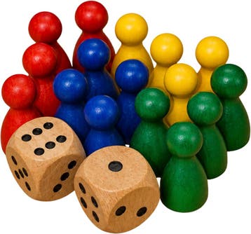 Houten Pionnen / Dobbelstenen Set | HOT Games -, Verzenden, Nieuw