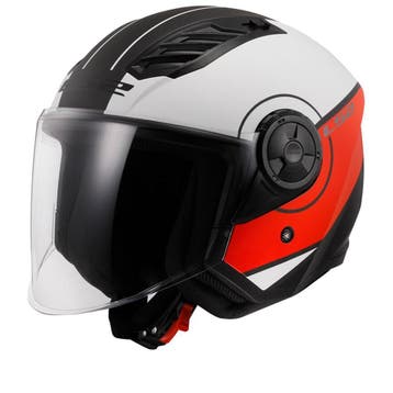 LS2 OF616 Airflow II Cover Mat Wit Rood Jethelm, Jethelm, XXL, Nieuw met kaartje, Overige merken