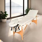 Massagetafel 3 zones met vulling en houten frame - beige, Verzenden, Nieuw