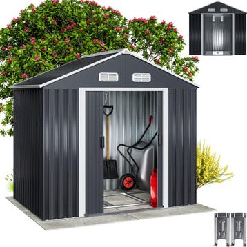 Tuinhuis XL Antraciet Metaal 190x135x200cm Fundament, Verzenden, Nieuw