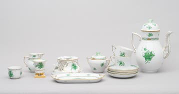 86 delig serviesgedeelte, Herend Apponyi decor, Hongarije
