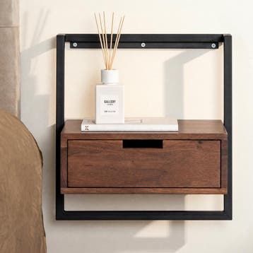 *WOONWINKEL* Hangend Nachtkastje Hout Donker, Huis en Inrichting, Verzenden, Nieuw