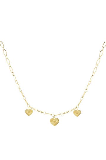 Goudlief Ketting drie hartjes coins (Hangerkettingen), Verzenden, Nieuw, Zilver, Overige materialen