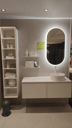 Badmeubel 120cm m.wit waskom solid surface compl. set - 0025, Huis en Inrichting, Badkamer | Badkamermeubels, Ophalen, 100 tot 150 cm