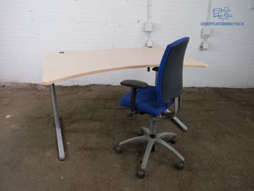 Tweedehands König + Neurath bureau ahorn 160x100 verstelbaar, Verzenden, Gebruikt