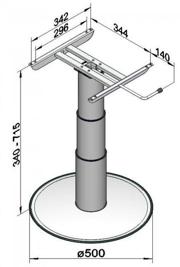 Ilse Vrijstaande Lifttafelpoot 7032 G06 34/71.5cm, Ophalen of Verzenden, Nieuw