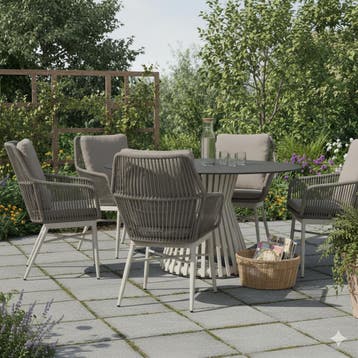 Tivoli Pasadena dining tuinset 140 cm rond 7 delig latte, Ophalen of Verzenden, Nieuw