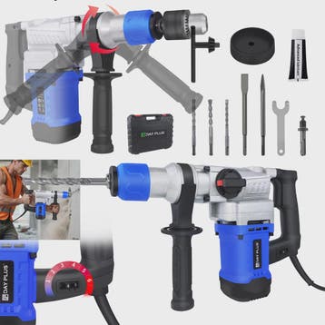 Krachtige 1500W SDS Plus Klopboorhamer met 6 Snelheden en 4, Verzenden, Nieuw