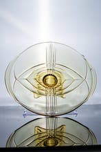 Kristalunie Maastricht - Taartschaal - Labyrith - Glas, Antiek en Kunst