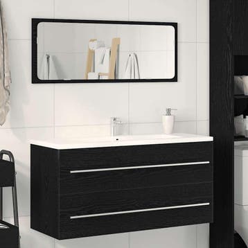 vidaXL Badkamerwastafelkast Zwart Eiken 100x38,5x48 cm, Huis en Inrichting, Verzenden, Nieuw