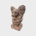 Bust of a Papillon statue - home decor dog lover gift him he, Verzamelen, Verzenden, Nieuw