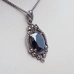 Zilver, Art Deco, Hematiet - Ketting met hanger - +