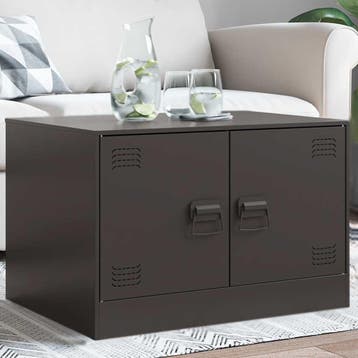 vidaXL Salontafel 67x50x44 cm staal zwart, Huis en Inrichting, Tafels | Salontafels, Verzenden, Nieuw, Metaal, 50 tot 100 cm