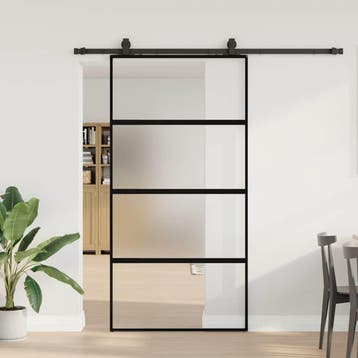 vidaXL Schuifdeur met beslagset 102,5x205 cm gehard glas, Doe-het-zelf en Verbouw, Deuren en Horren, Verzenden, Nieuw