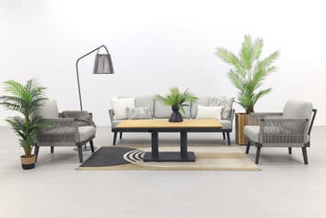 Durban/Medina teak verstelbare stoel-bank loungeset -, Verzenden, Nieuw, Hout, Loungeset