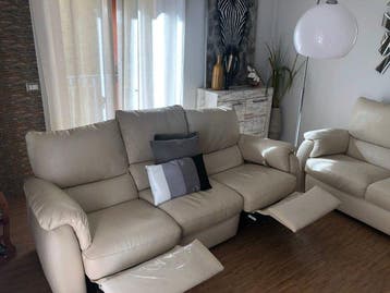 Natuzzi - Sofa - Leder - Driezitsbank, Nieuw