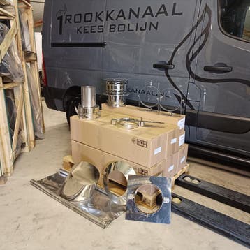 Dubbelwandig rookkanaal Ø150 V3 gekeurde Voordeelpakketten, Huis en Inrichting, Ophalen of Verzenden, Vrijstaand, Hout, Nieuw