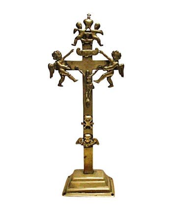 Crucifix - Messing - 1750-1800 - Met attributen - 31 cm