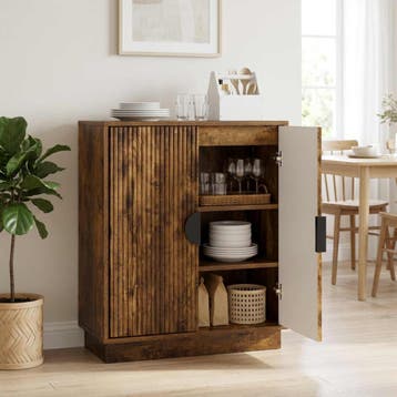 vidaXL Dressoir VENRAY Gerookt eiken 66 x 33 x 77,5 cm, Verzenden, Nieuw, 50 tot 100 cm, 25 tot 50 cm