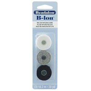 Beadalon B-Lon nylon draad 3st. Black, Grey, White, Hobby en Vrije tijd, Ophalen of Verzenden, Nieuw, Kraal