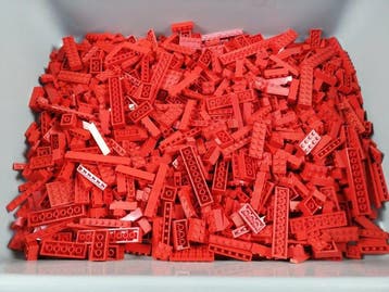 Lego - geen serie - 01. Partij van 1000 rode bouwstenen -, Nieuw