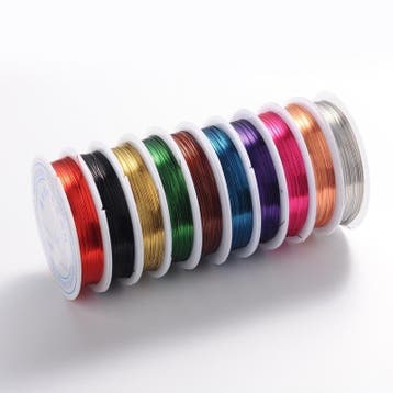 10 rolletjes metaaldraad in verschillende kleuren 0,8mm 5..., Hobby en Vrije tijd, Ophalen of Verzenden, Nieuw, Kraal