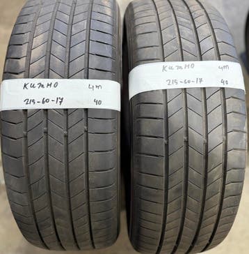 2x215-60-17 Kumho Zomer 2x4mm €40 Per Band 215 60 17, Auto-onderdelen, Banden en Velgen, Ophalen, 17 inch, Band(en), Personenwagen