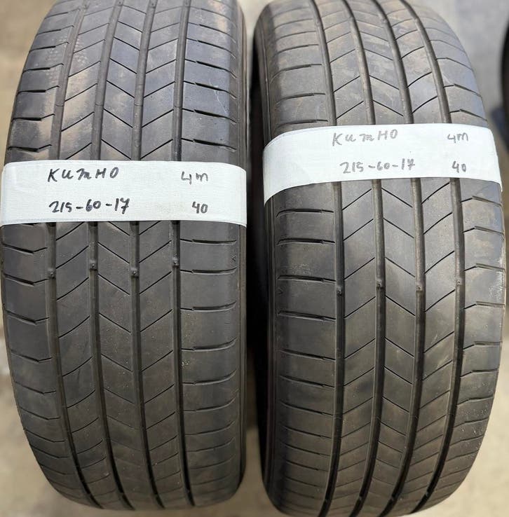 2x215-60-17 Kumho Zomer 2x4mm €40 Per Band 215 60 17, Auto-onderdelen, Banden en Velgen, 17 inch, Zomerbanden, 215 mm, Personenwagen