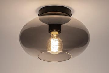 Rietveld Plafondlampen - Zwart, Grijs - Glas, Metaal, Verzenden, Nieuw