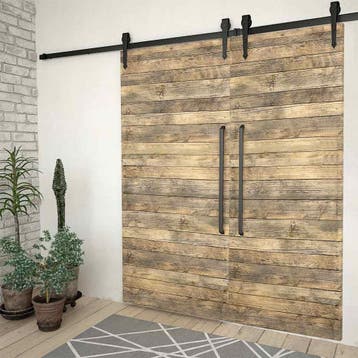 vidaXL Hardwaresets voor schuifdeuren 2 st 200 cm staal, Verzenden, Nieuw