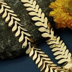Gouden fantasie schakelketting, Ophalen of Verzenden, Gebruikt, Overige kleuren, Goud