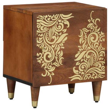 vidaXL Nachtkastje met Deur Honingbruin 40 x 33 x 46 cm, Minder dan 45 cm, Verzenden, Nieuw, Minder dan 55 cm
