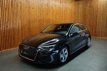 Audi A3 SPORTBACK 35 TFSI S-EDITION AUTOMAAT CLIMA NR. 094, Dealer onderhouden, Gebruikt, Met garantie (alle), Leder en Stof