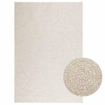 vidaXL Vloerkleed ZIZUR room binnen en buiten 120x170 cm, Verzenden, Nieuw, Crème