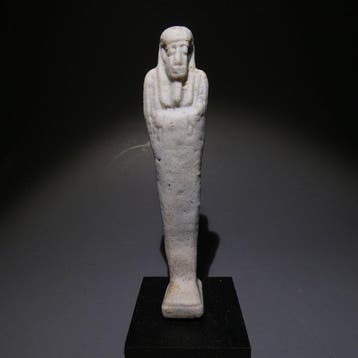Oud-Egyptisch Faience Shabti. 10 cm hoog. 30e Dynastie, 378, Verzamelen