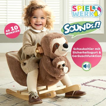 Schommelstoel Luiaard incl Gordel (Hobbeldieren, Speelgoed), Verzenden, Nieuw