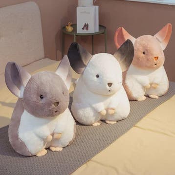 Schattige Chinchilla Pluche Kussen - Zacht Pluche Dier Speel, Verzenden, Nieuw