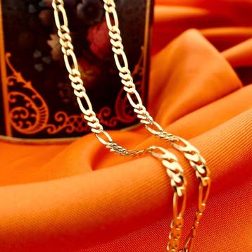 Gouden Figaro schakelketting, Ophalen of Verzenden, Gebruikt, Goud, Goud