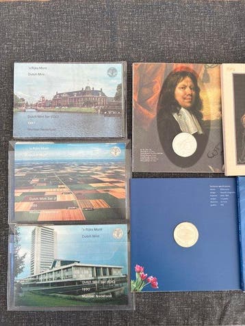 Nederland. Mint sets, 10 Gulden 1987-1989 (Zonder, Postzegels en Munten