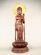 Standing statue of Kannon Bodhisattva  54.8 cm - Beeld