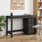 vidaXL Bureau en rollende kast set MOSS 2 pcs Zwart, Verzenden, Nieuw