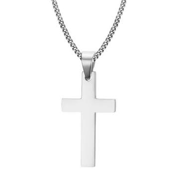 Fako Bijoux - Ketting - Kruis - Staal - Zilverkleurig, Verzenden, Nieuw