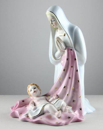Ronzan - Beeld, Madonna in adoration of the Christ Child -