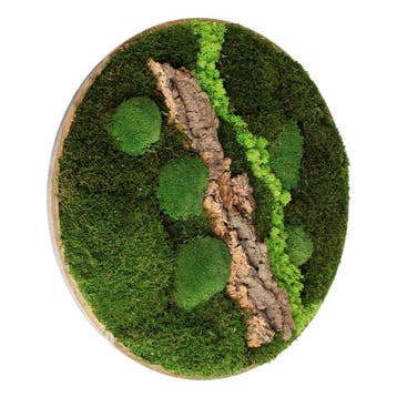 Vintlux Mosschilderij Rond Ongelakt Eiken - Selfjord, Nieuw